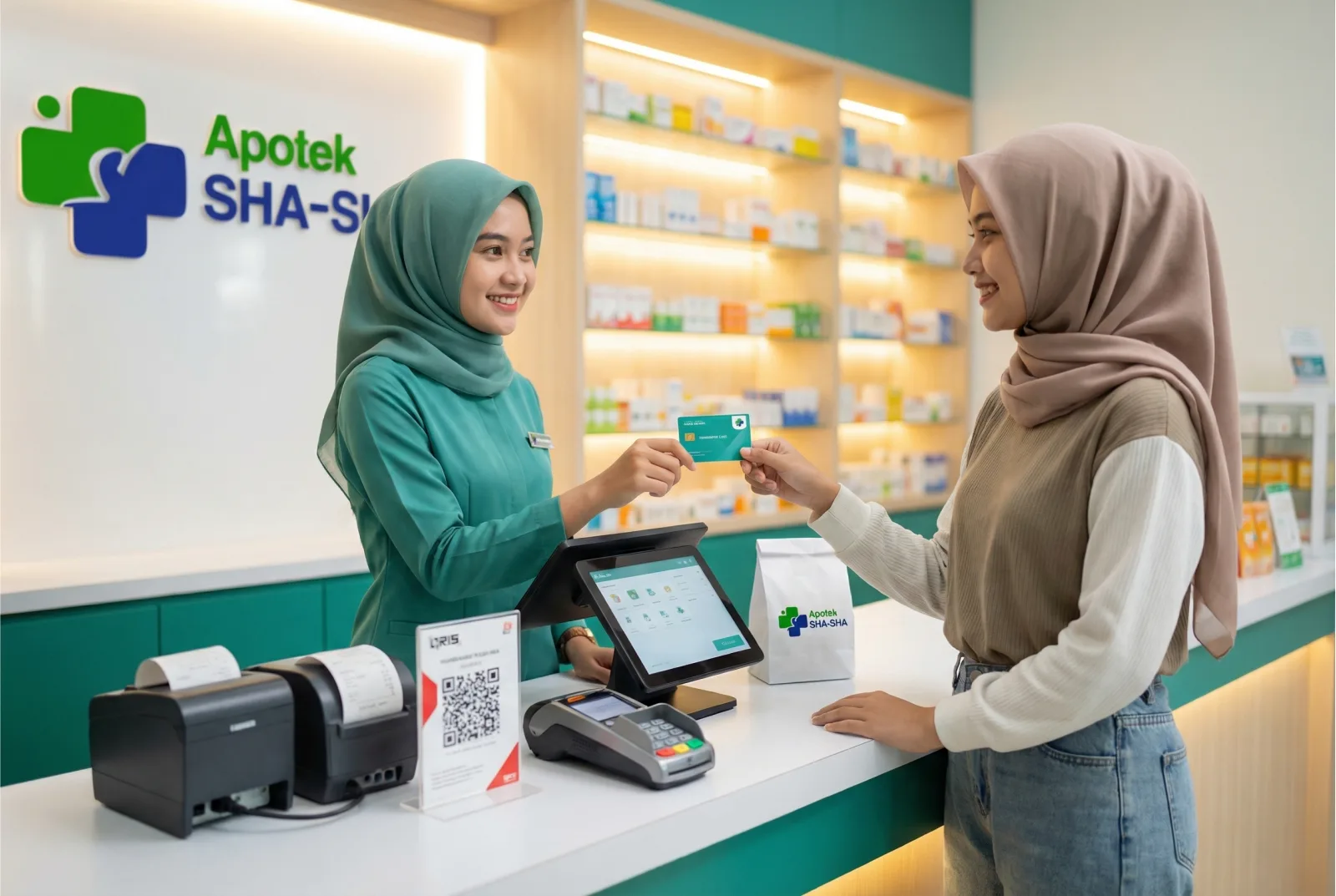 Tebus resep dokter di kasir Apotek Sha-Sha